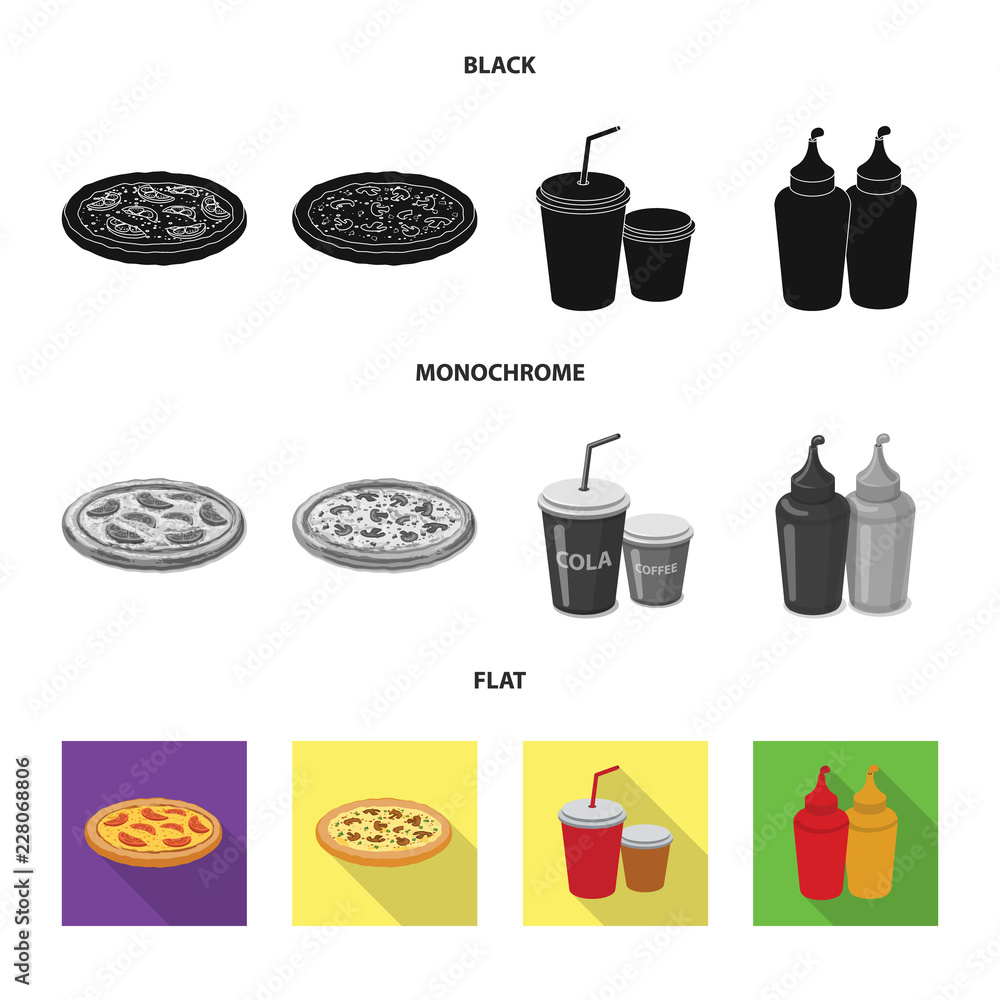 Isolated object of pizza and food icon. Collection of pizza and italy vector icon for stock. Isolated object of pizza and food icon. Collection of pizza and italy vector icon for stock.