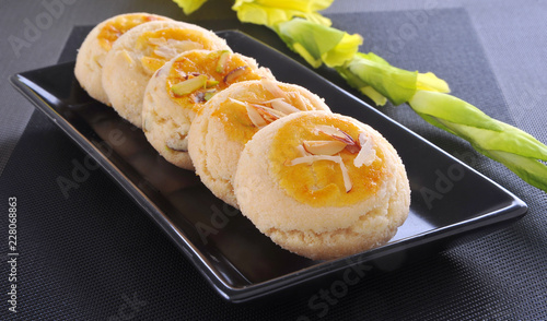 Nan Khatai, Crunchy & delicious shortbread cookies. photo