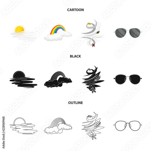 Isolated object of weather and climate sign. Collection of weather and cloud stock vector illustration.