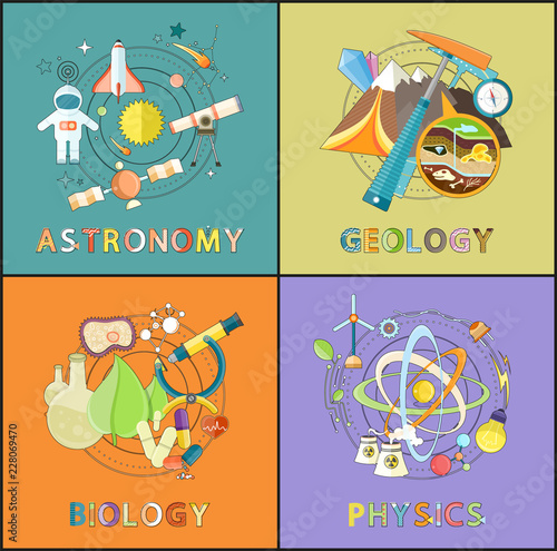 Astronomy, Physics, Geology, Biology Graphics