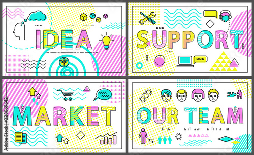 Idea and Clients Support Set Vector Illustration
