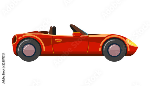 Red cabriolet car. Luxury sport business comfortable wageningen cabrio automobile supercar