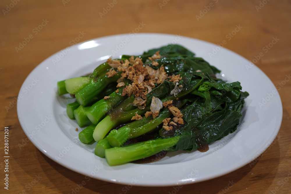 Chinese kale fried in oyster sauce