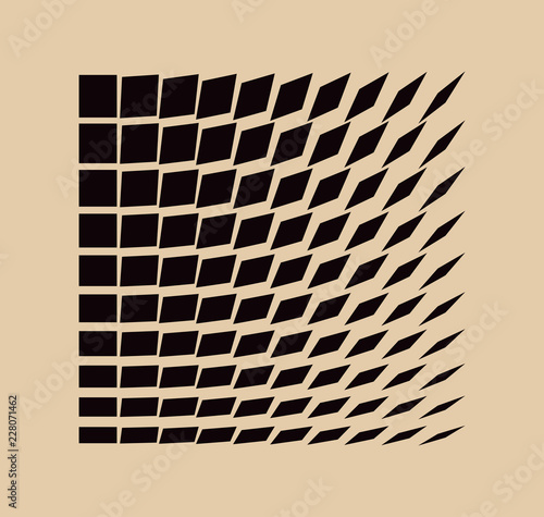 graphic squares wave pattern in ivory black