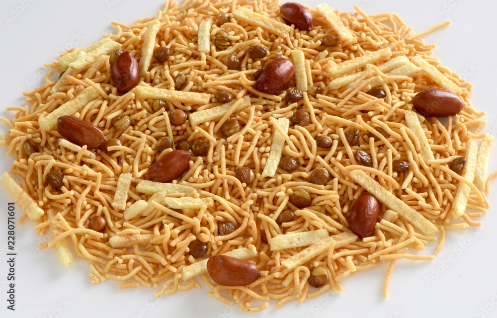 Mix Sev Nimco, Blend of sev with lentils, potatos & peanuts Mix Sev Nimco, Blend of sev with lentils, potatos & peanuts