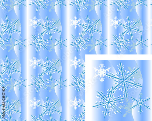 Seamless snowflakes blue pattern