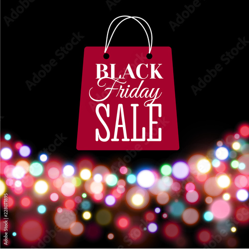 Black Friday Sale poster in realistic style include background with lights