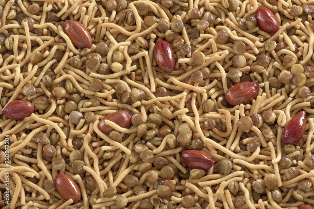Mix Sev Nimco, Blend of sev with lentils, potatos & peanuts Mix Sev Nimco, Blend of sev with lentils, potatos & peanuts