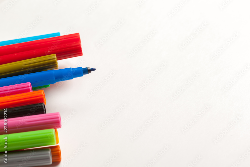 Colorful Felt Tip Pens isolated on a white background close up Colorful Felt Tip Pens isolated on a white background close up