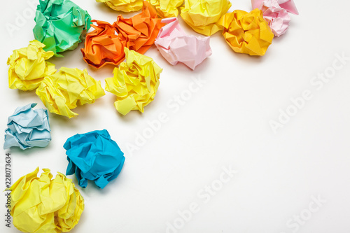 colorful crumpled paper balls