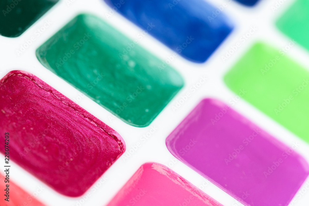 Set of watercolor paints