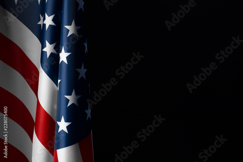 Vintage American flag on a chalkboard with space for text
