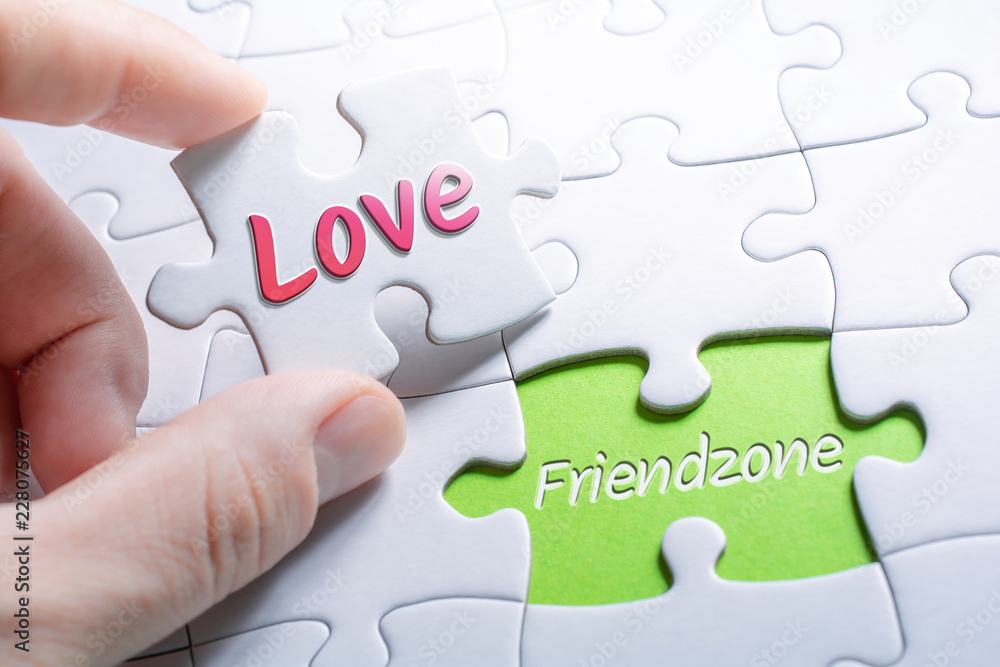 The Words Love And Friendzone In Missing Piece Jigsaw Puzzle The Words Love And Friendzone In Missing Piece Jigsaw Puzzle