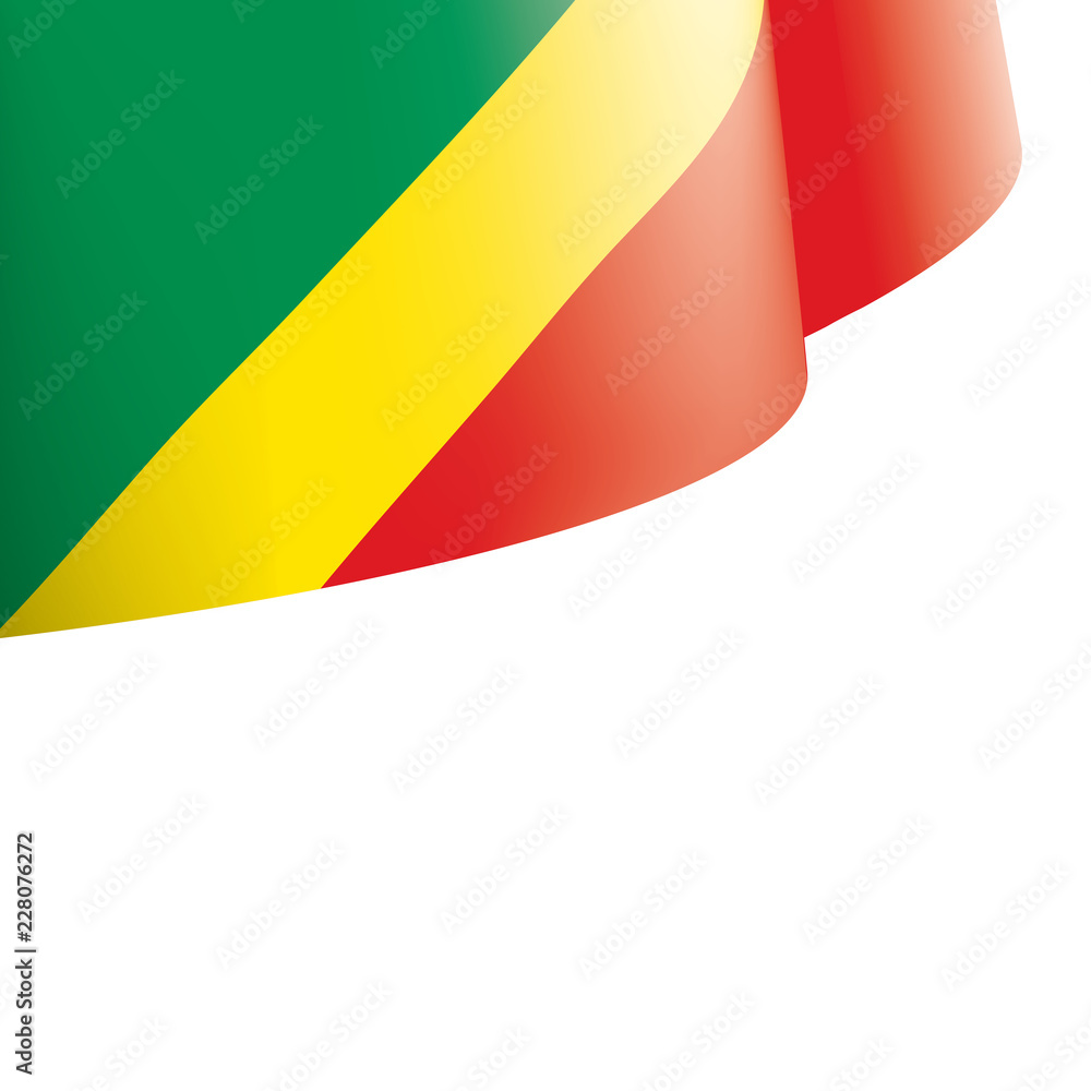 Congo flag, vector illustration on a white background Congo flag, vector illustration on a white background