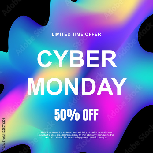 Cyber Monday sale. Vector trendy promotional web banner
