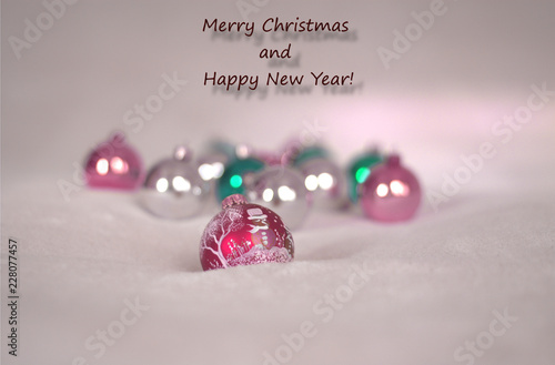 Photography christmas balls on white background