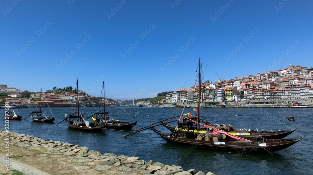 Rabelo Boats in the port of Porto