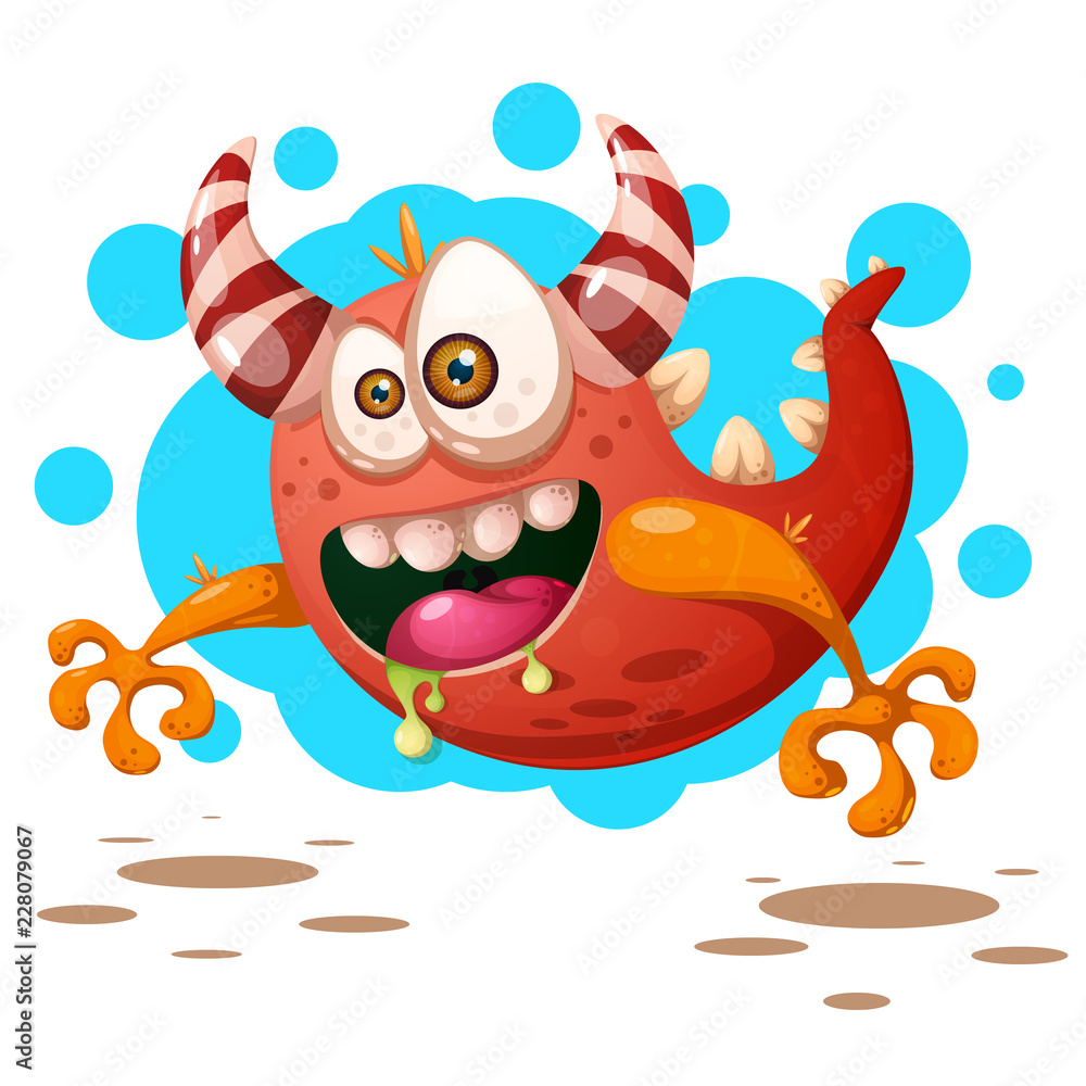 Obraz premium Funny, cute crazy pumpkin character. Halloween illustration. For printing on T-shirts. Vector eps 10