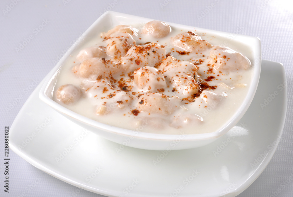 Dahi Bhallay, A yogurt base deleciuos street snack available with plain spicy, mix chat, papri, meethe & chana chaat Dahi Bhallay, A yogurt base deleciuos street snack available with plain spicy, mix chat, papri, meethe & chana chaat