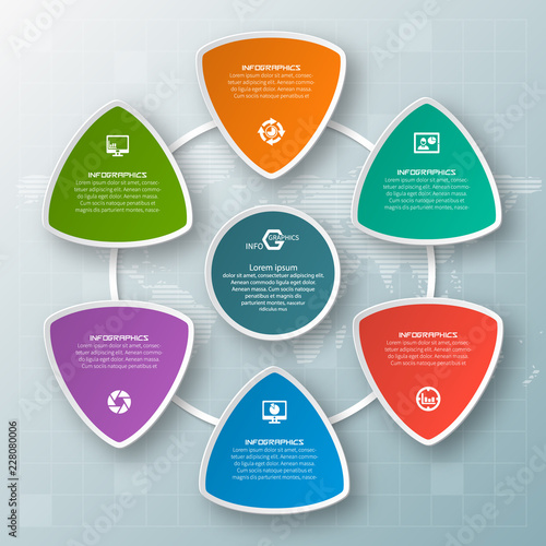 Abstract 3D Paper Infographics. Business template .Vector illustration