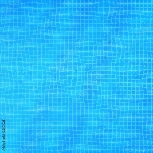 Swimming pool water background. Blue clear water. Resort. Hotel. Travel. Vacation. Summertime vector illustration. Trip. Tropical. Top view backdrop.