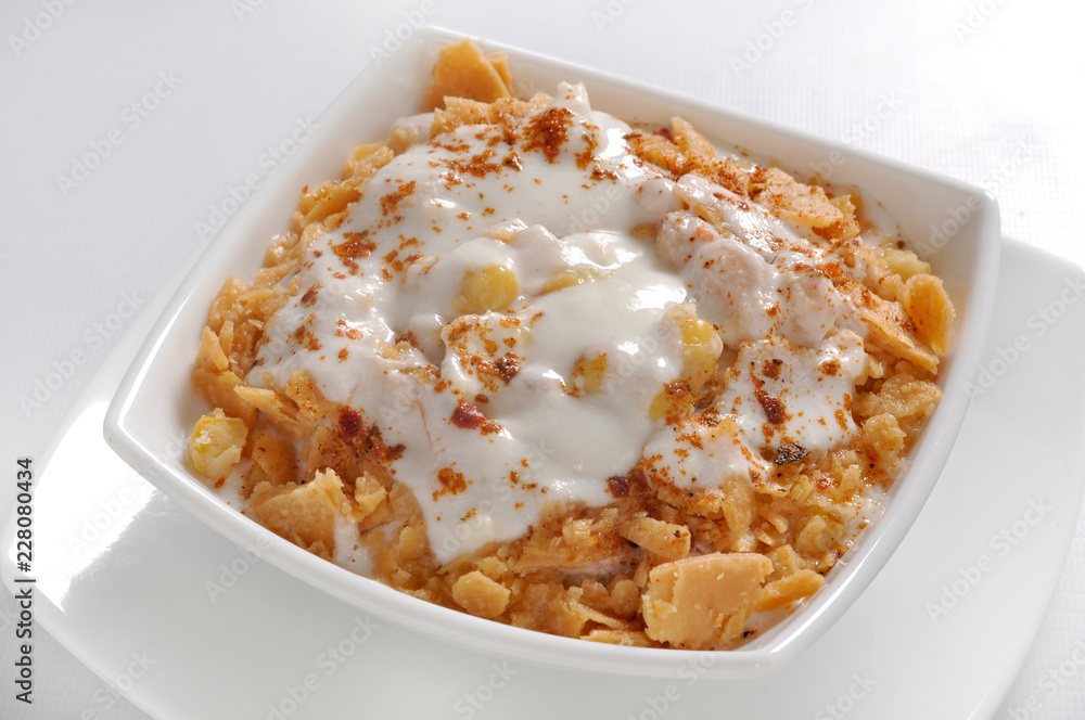 Dahi Bhallay, A yogurt base deleciuos street snack available with plain spicy, mix chat, papri, meethe & chana chaat Dahi Bhallay, A yogurt base deleciuos street snack available with plain spicy, mix chat, papri, meethe & chana chaat