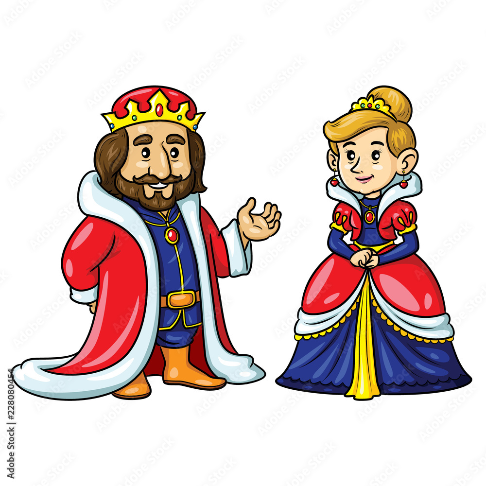 King Queen Cartoon Stock Vector