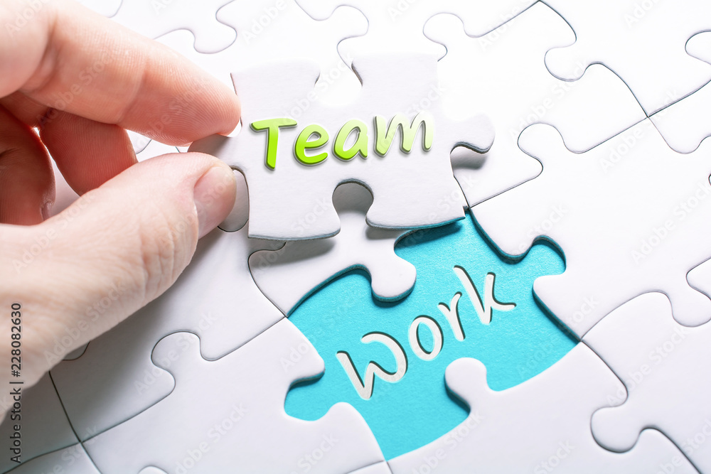 The Words Team And Work In Missing Piece Jigsaw Puzzle The Words Team And Work In Missing Piece Jigsaw Puzzle