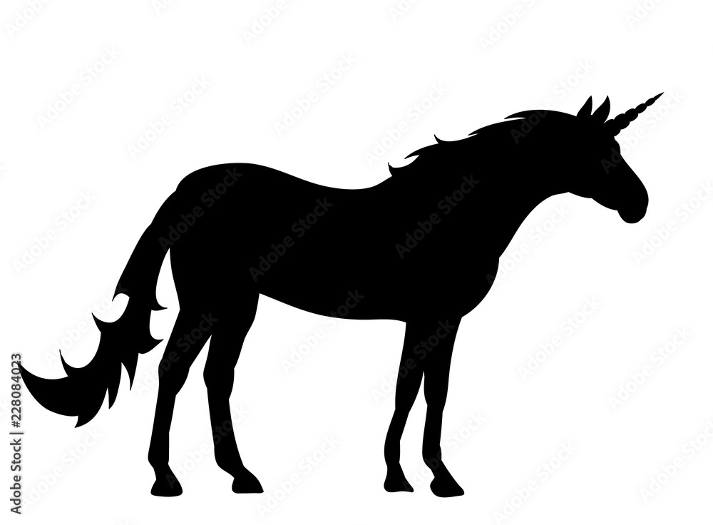 black silhouette unicorn
