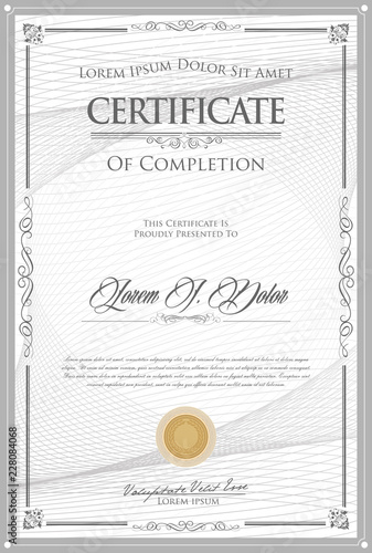 Certificate or diploma retro vintage design