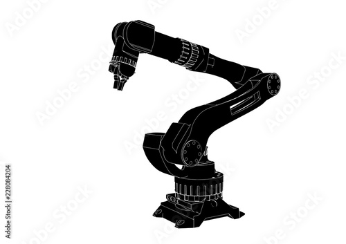 silhouette robotic arm vector