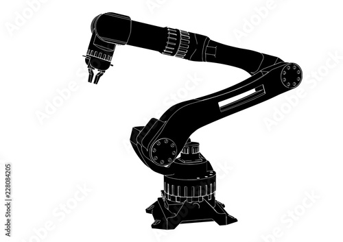 silhouette robotic arm vector