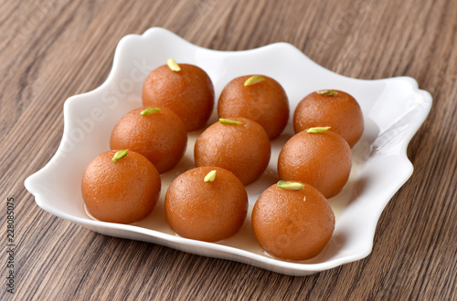 Gulab Jaman, delicious milk solid or khoya balls fried and dipped in sugar syrup