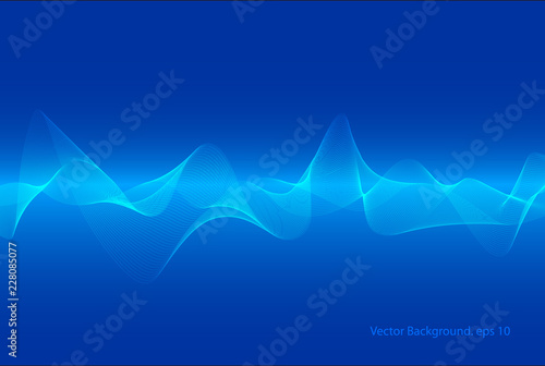 abstract blue digital equalizer, vector of sound wave pattern element