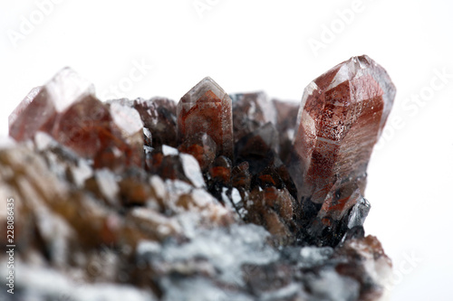 Red quartz, the Beautiful mineral specimen quartz crystal