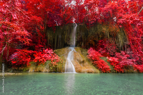 beautiful waterfall in rainforest at Phu sang Falls Phoyao, Thailand