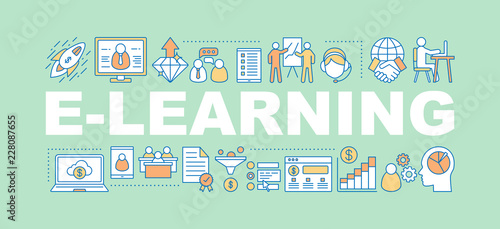 E-learning word concepts banner