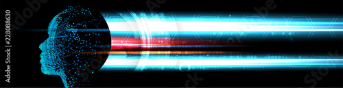 Artificial intelligence. Technology web background. Virtual concept