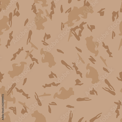 UFO military camouflage seamless pattern in different shades of beige and brown colors