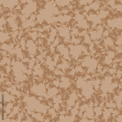 UFO military camouflage seamless pattern in different shades of beige and brown colors