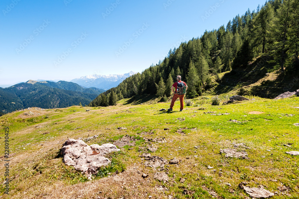 Hiker in the mountains.