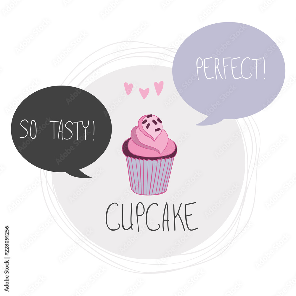 Lovely beautiful yummy cartoon cupcake Lovely beautiful yummy cartoon cupcake