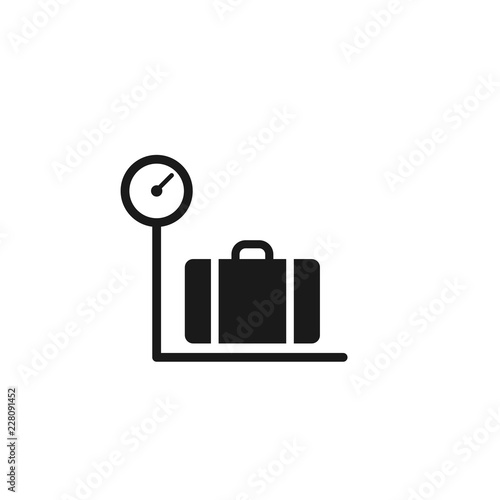 Luggage weight scale icon. Clipart image isolated on white background