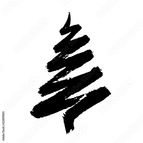 Wallpaper Mural Christmas tree doodle design Torontodigital.ca