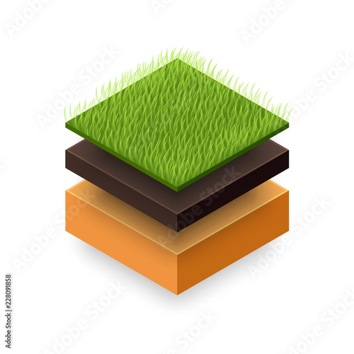 cross section of ground isometric icon. Clipart image isolated on white background