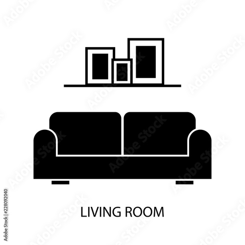 Living room icon. Clipart image isolated on white background