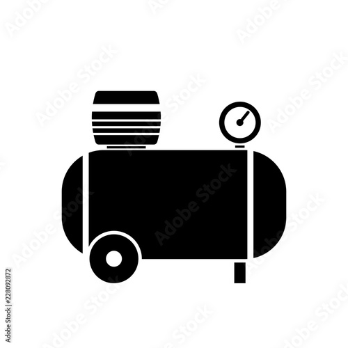 Air compressor silhouette icon. Clipart image isolated on white background