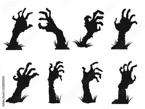 zombie hands icon set