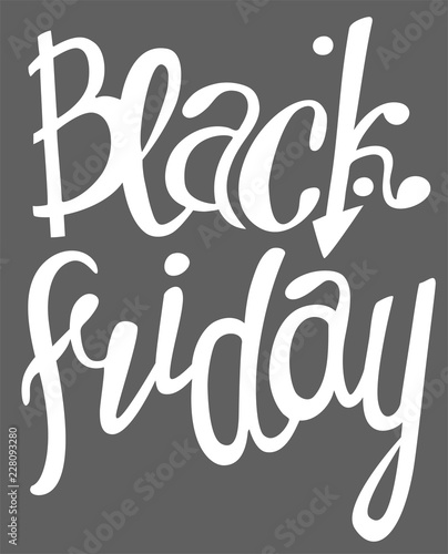 Black friday. Hand drawn calligraphy lettering. Total sale and discounts!