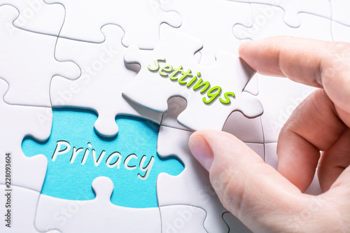 The Words Privacy And Settings In Missing Piece Jigsaw Puzzle